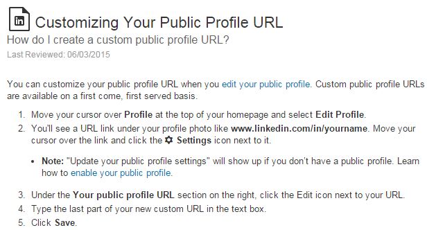 Custom URL Linkedin